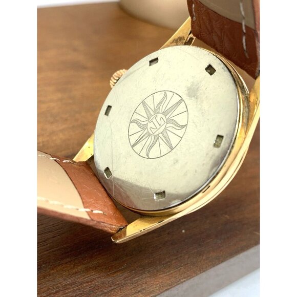 Tissot Visodate Seastar Men's Watch Swiss Manual Wind Vintage 35mm Brown Leather - Picture 6 of 13